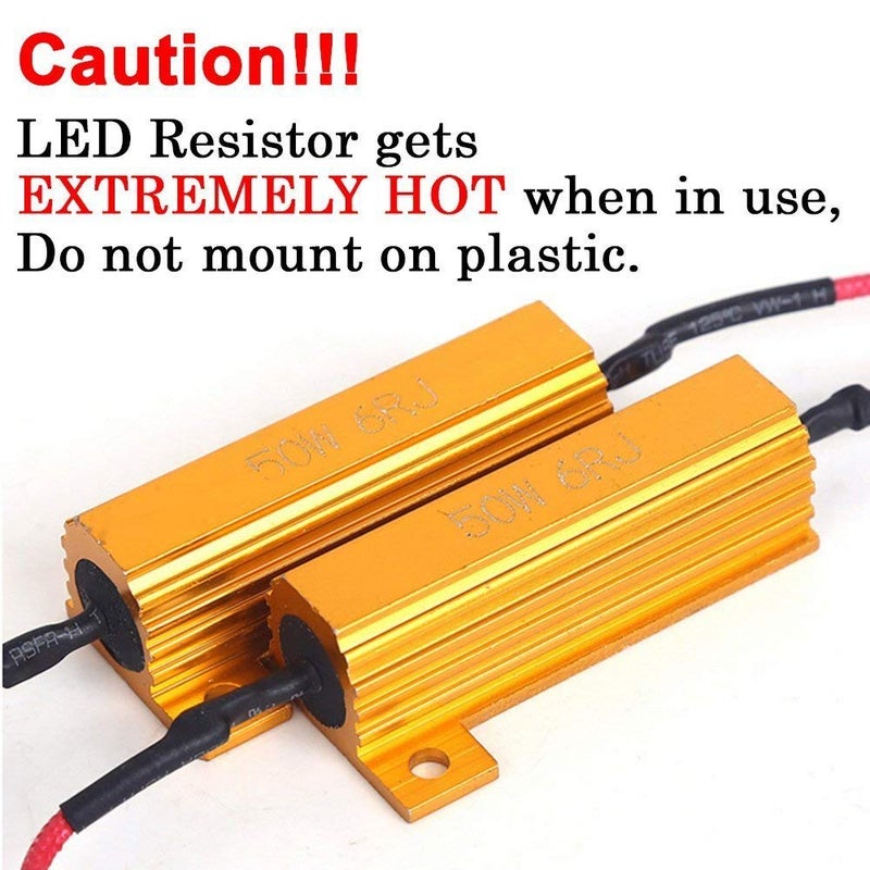Onex O-NEX H4 9003 LED Load Resistor Kit 50W 8ohm Headlight Bulb Relay Harness Adapter Anti Flicker Error Decoder Warning Canceller - Image 3